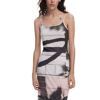 Desigual Longue robe en polyester beige