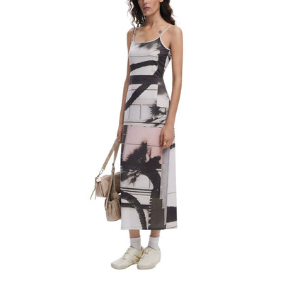 Desigual Longue robe en polyester beige