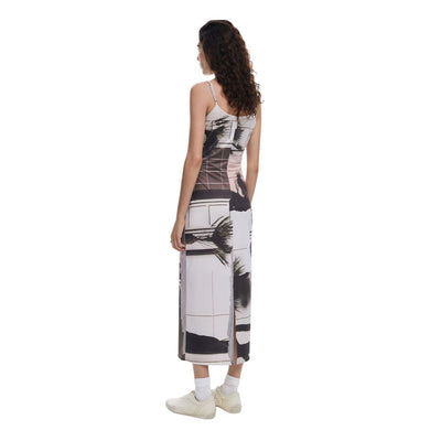 Desigual Longue robe en polyester beige