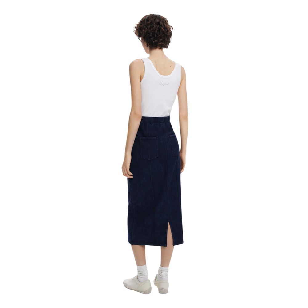 Desigual Long en coton bleu