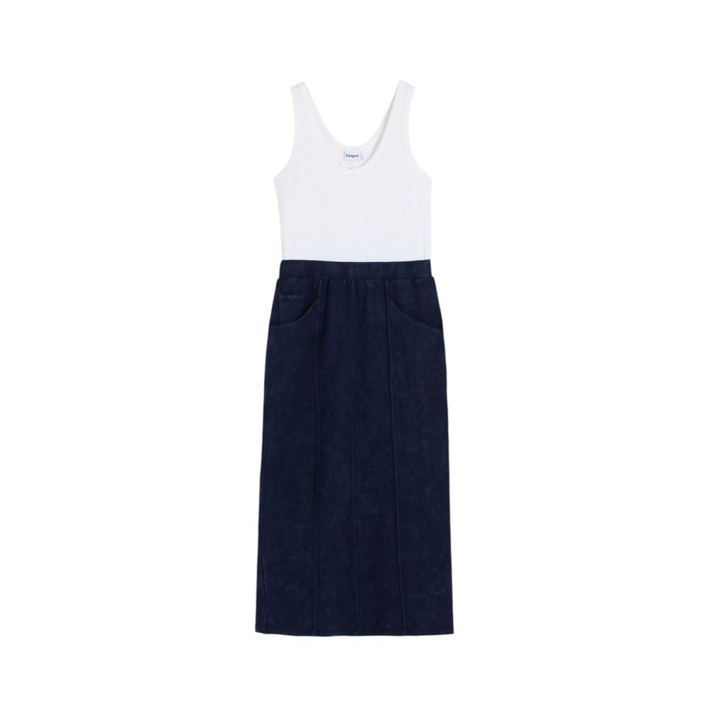 Desigual Long en coton bleu