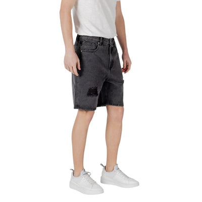 Gianni Lupo Black Cotton Bermuda