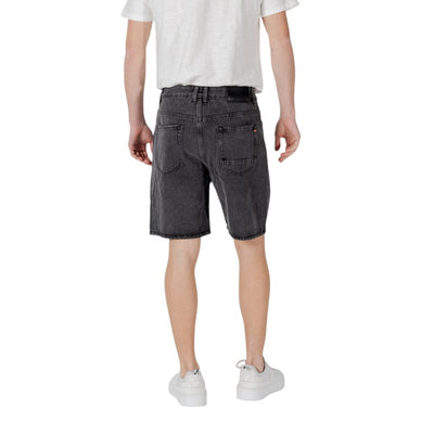 Gianni Lupo Black Cotton Bermuda
