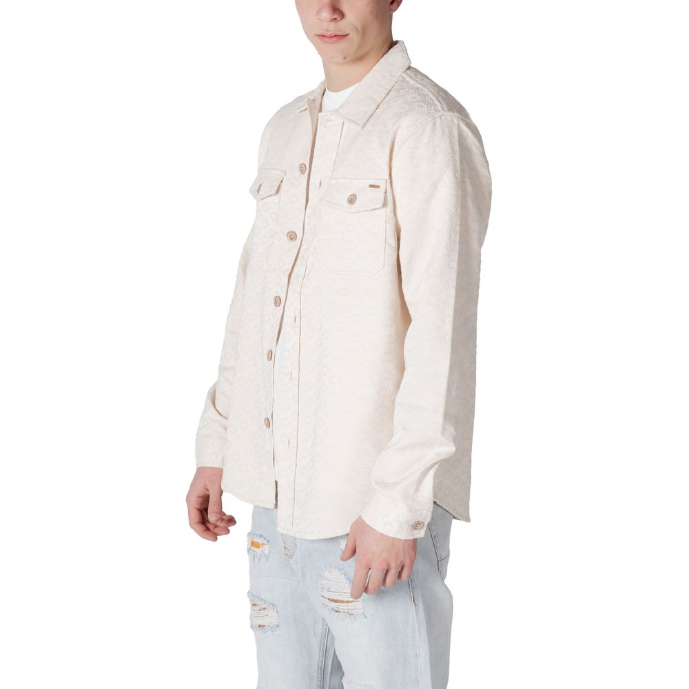 Gianni Lupo Cream Polyester Jackets & Coat