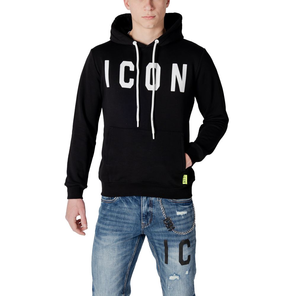 Icon Black Cotton Hoody