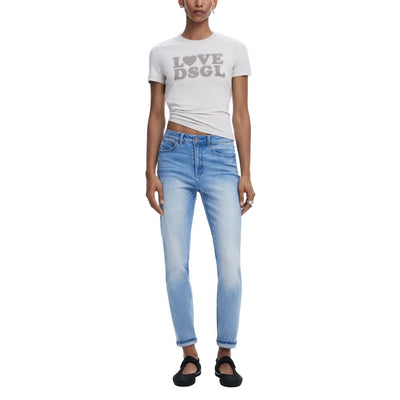 Jean skinny en coton bleu clair Desigual