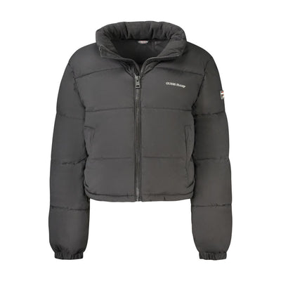Guess Jeans Black Polyester Jackets & Coat