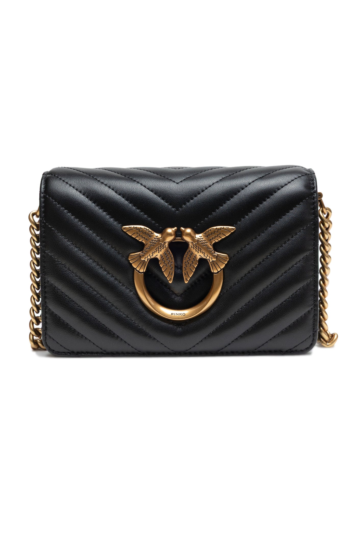 PINKO Black Love Click Mini Sheep nappa Chevron
