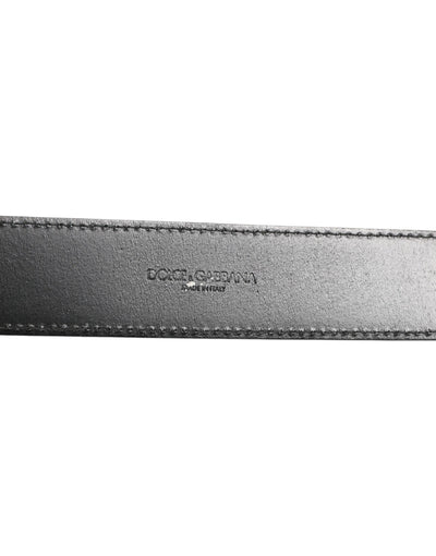 Dolce & Gabbana Black Leather Classic Metal Logo Buckle Belt