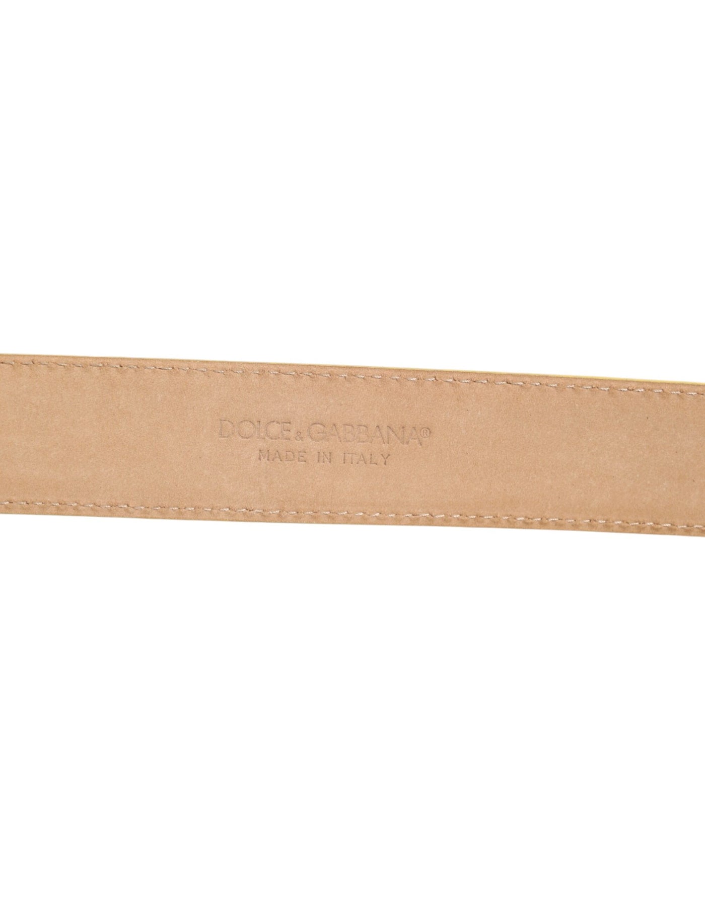 Dolce & Gabbana Light Yellow DEVOTION Heart DG Buckle Belt