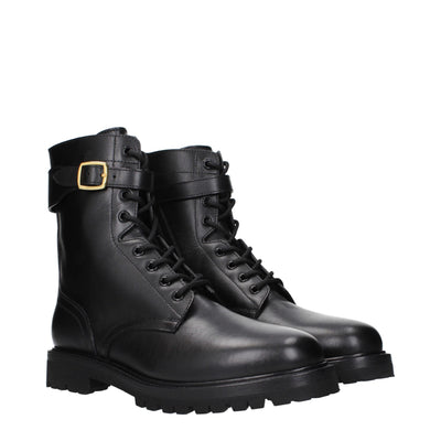 Celine Black Leather Ankle Boots