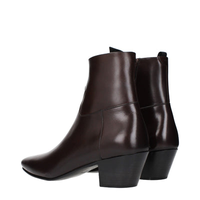 Celine Red Leather Ankle Boots
