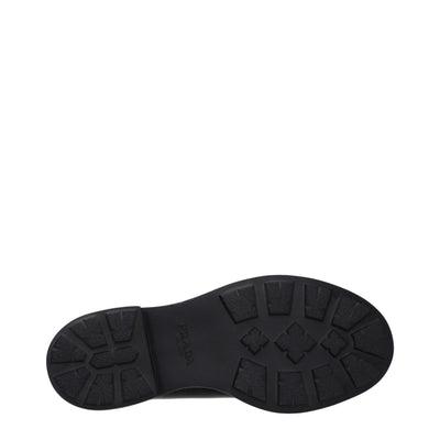 Prada Black Leather Oxfords And Derbies