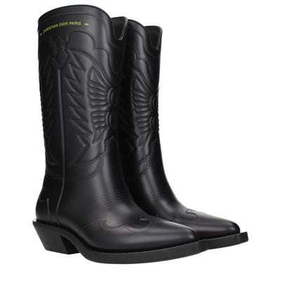 Christian Dior Black Leather Ankle Boots