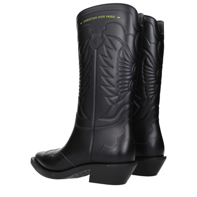 Christian Dior Black Leather Ankle Boots