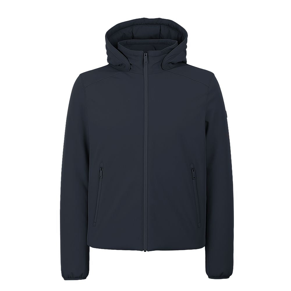 Yes Zee Blue Nylon Jackets & Coat