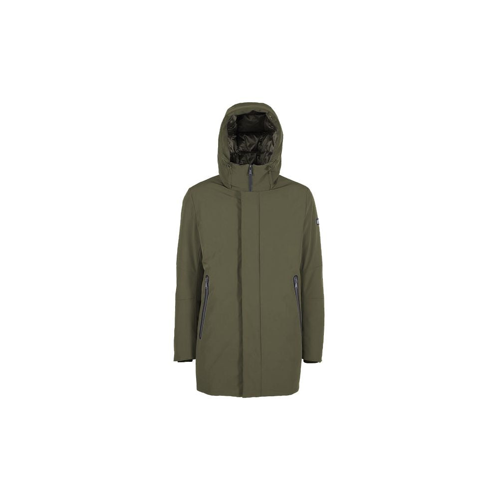 Yes Zee Green Nylon Jackets & Coat