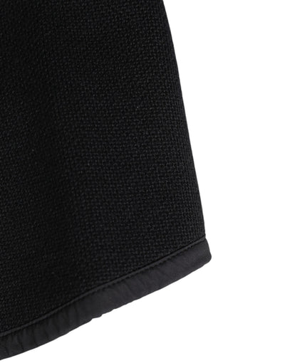 Dolce & Gabbana Black Lace Stole Knitted DG Logo Men One Size  Scarf