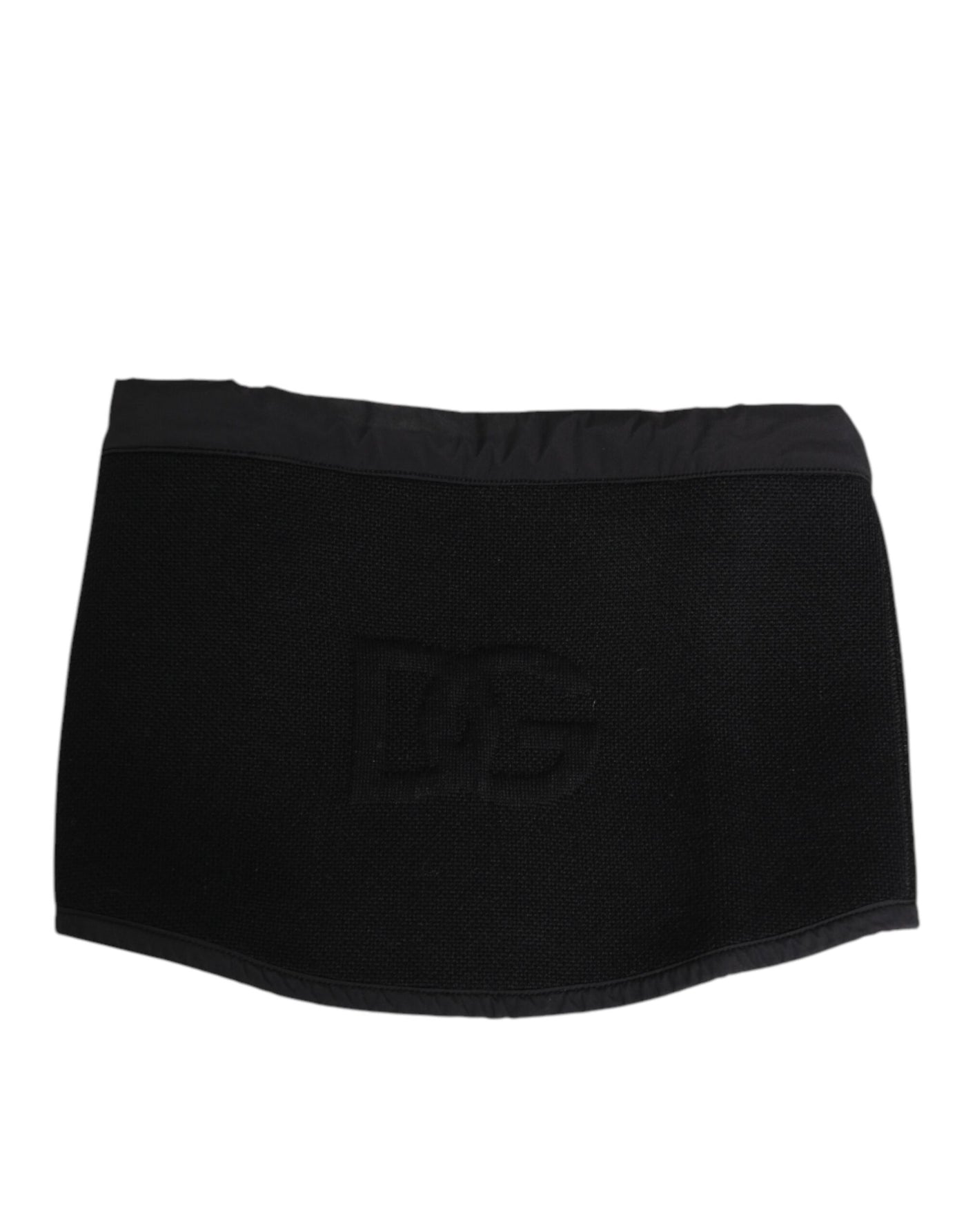 Dolce & Gabbana Black Lace Stole Knitted DG Logo Men One Size  Scarf