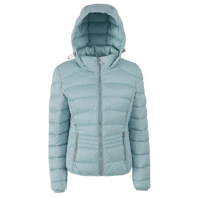 Yes Zee Blue Polyester Jackets & Coat