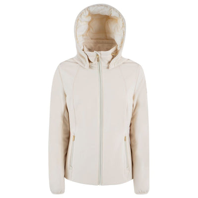 Yes Zee White Nylon Jackets & Coat