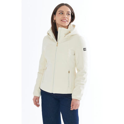 Yes Zee White Nylon Jackets & Coat