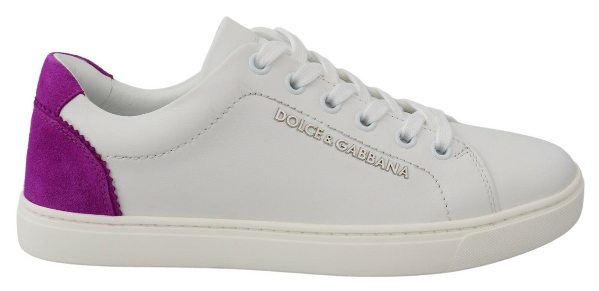 Dolce &amp; Gabbana witte suède lage sneakers