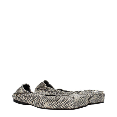 Jacquemus Beige Leather Ballet Flats