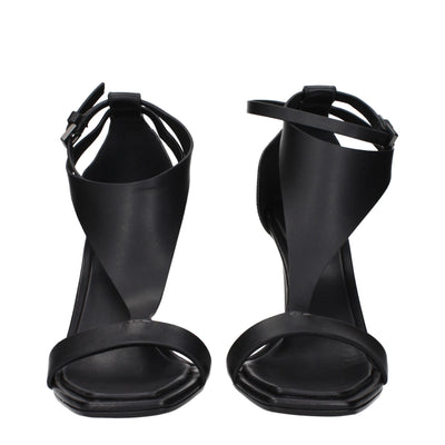 Max Mara Black Leather Stiletto Heels Sandals