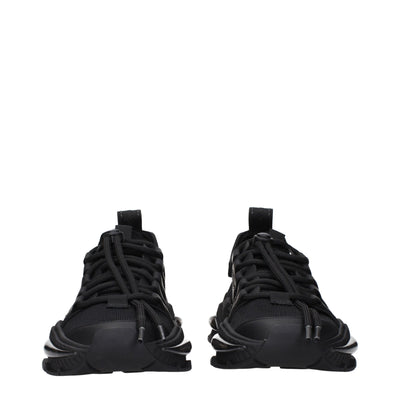 Dolce & Gabbana Black Fabric Athletic Sneakers