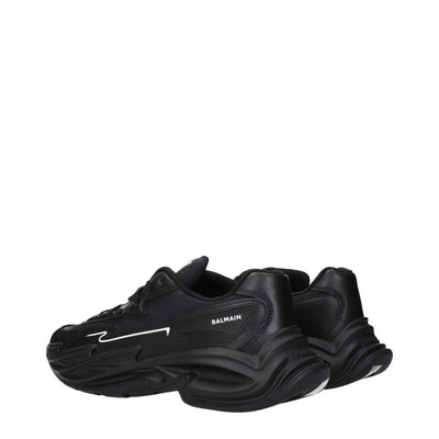 Balmain Black Leather Athletic Sneakers