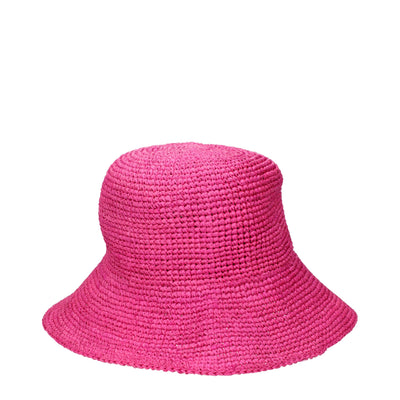 Max Mara Pink Raffia Bucket Hats