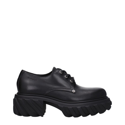 Off-White Black Leather Oxfords And Derbies