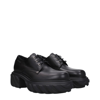 Off-White Black Leather Oxfords And Derbies