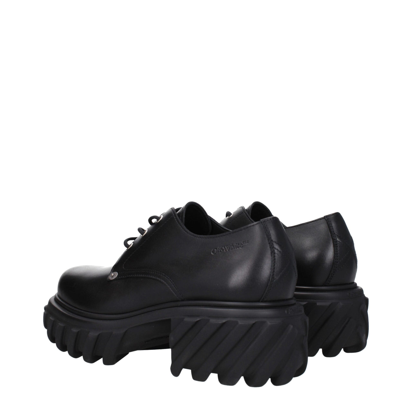 Off-White Black Leather Oxfords And Derbies