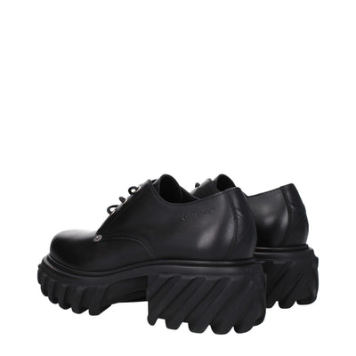 Off-White Black Leather Oxfords And Derbies