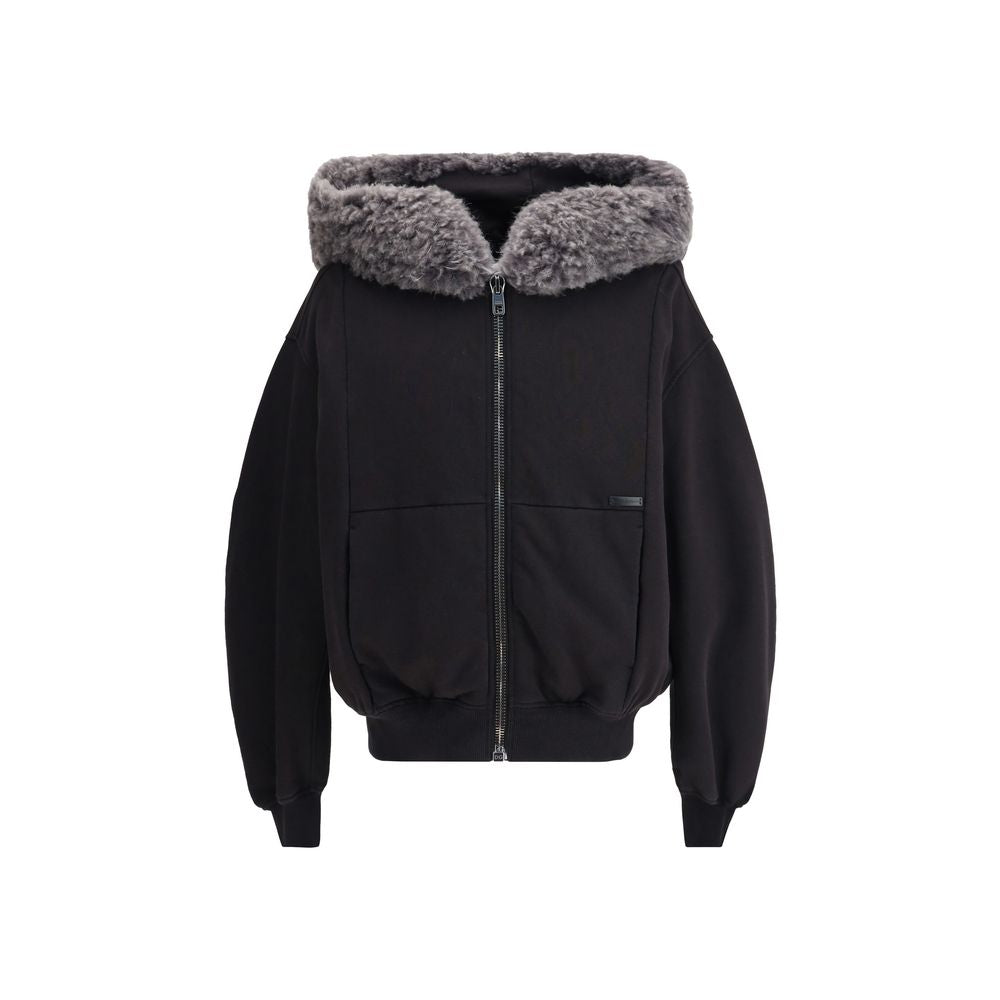 Sweat à capuche Dolce &amp; Gabbana avec large capuche bordée de fourrure.