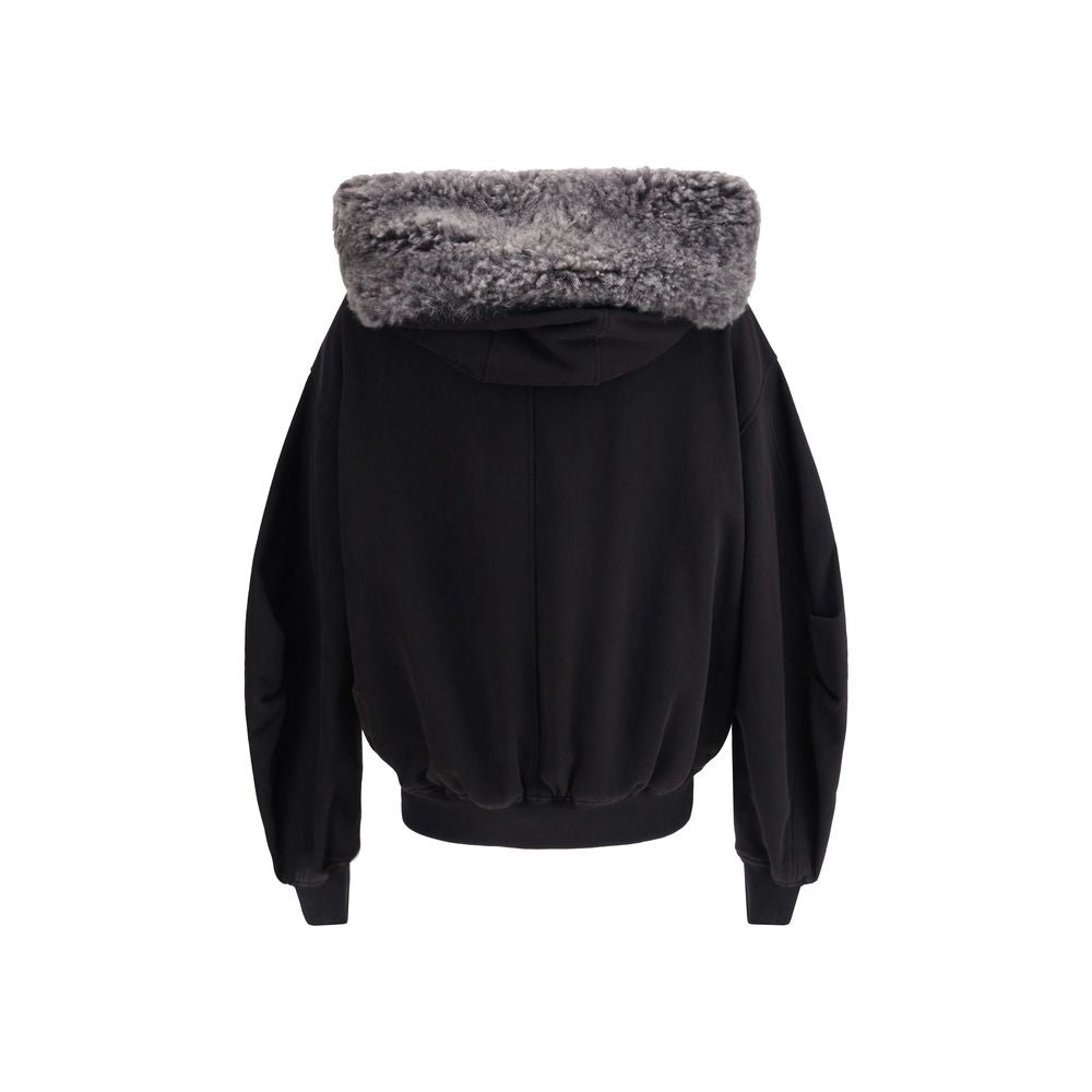 Sweat à capuche Dolce &amp; Gabbana avec large capuche bordée de fourrure.