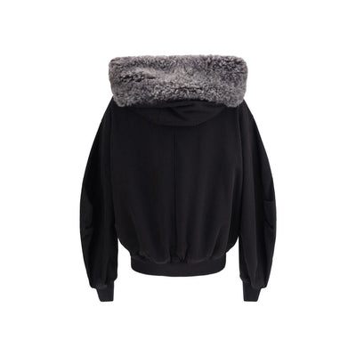 Sweat à capuche Dolce &amp; Gabbana avec large capuche bordée de fourrure.