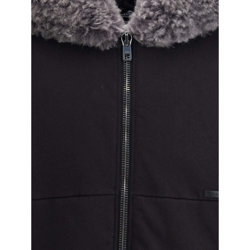 Sweat à capuche Dolce &amp; Gabbana avec large capuche bordée de fourrure.