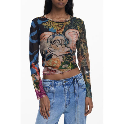 T-shirt femme Desigual en polyester noir