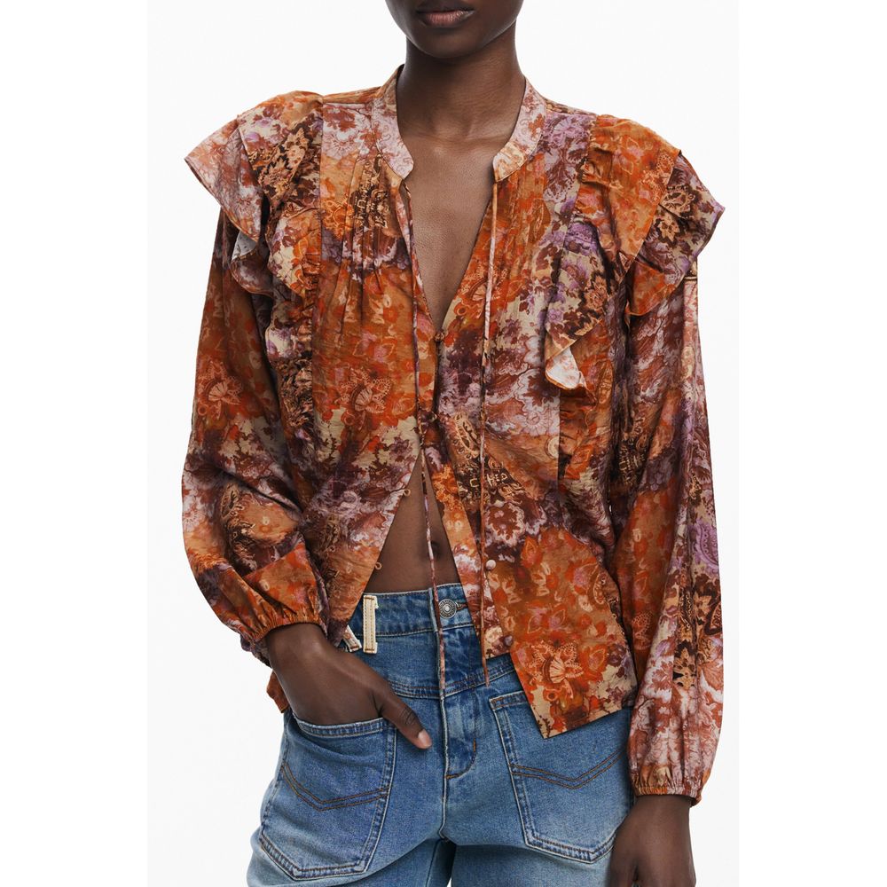 Chemise femme en viscose orange Desigual