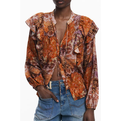 Chemise femme en viscose orange Desigual