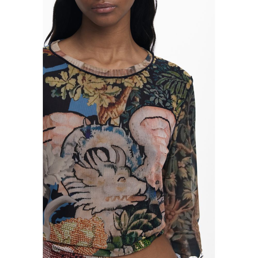 T-shirt femme Desigual en polyester noir