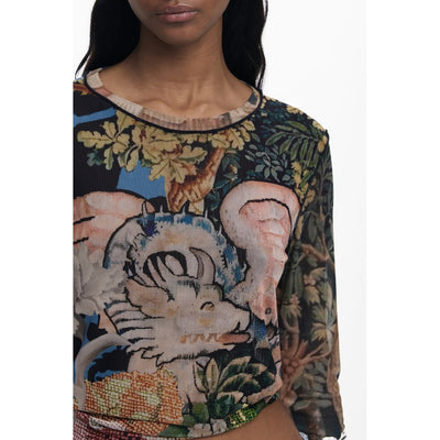 T-shirt femme Desigual en polyester noir