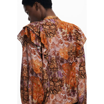 Chemise femme en viscose orange Desigual