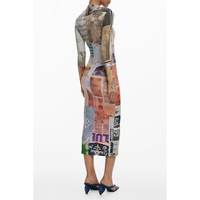 Robe en viscose beige Desigual pour femme