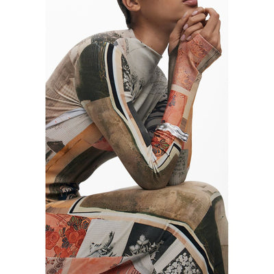 Robe en viscose beige Desigual pour femme