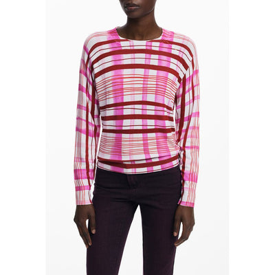 Pull Desigual en viscose rose pour femme