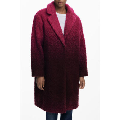 Manteau en laine rose Desigual pour femme